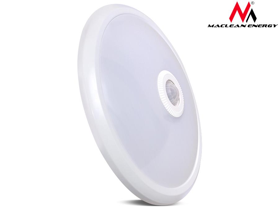 LED 12W ceiling with pir sensor and Maclean Energy MCE131 ACU emergency power supply range 6m