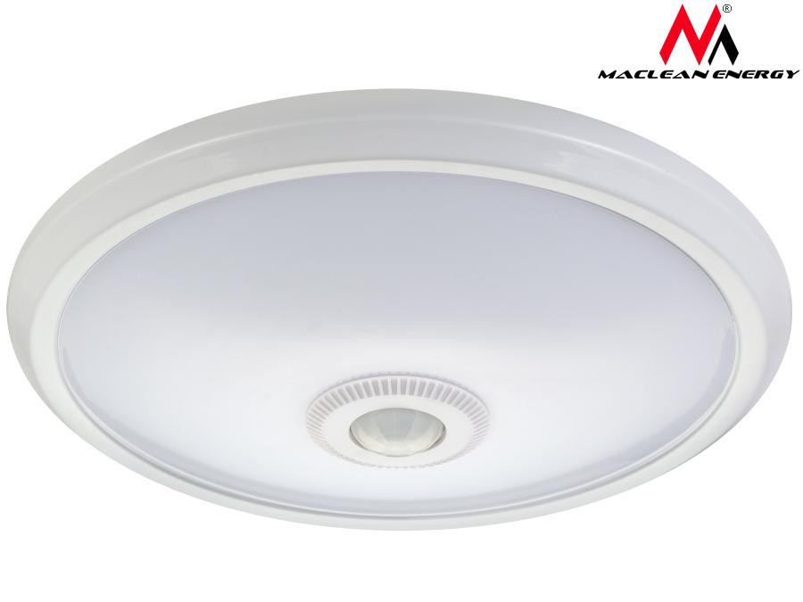 LED 12W ceiling with pir sensor and Maclean Energy MCE131 ACU emergency power supply range 6m