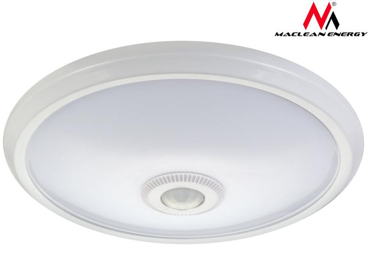 LED 12W ceiling with pir sensor and Maclean Energy MCE131 ACU emergency power supply range 6m