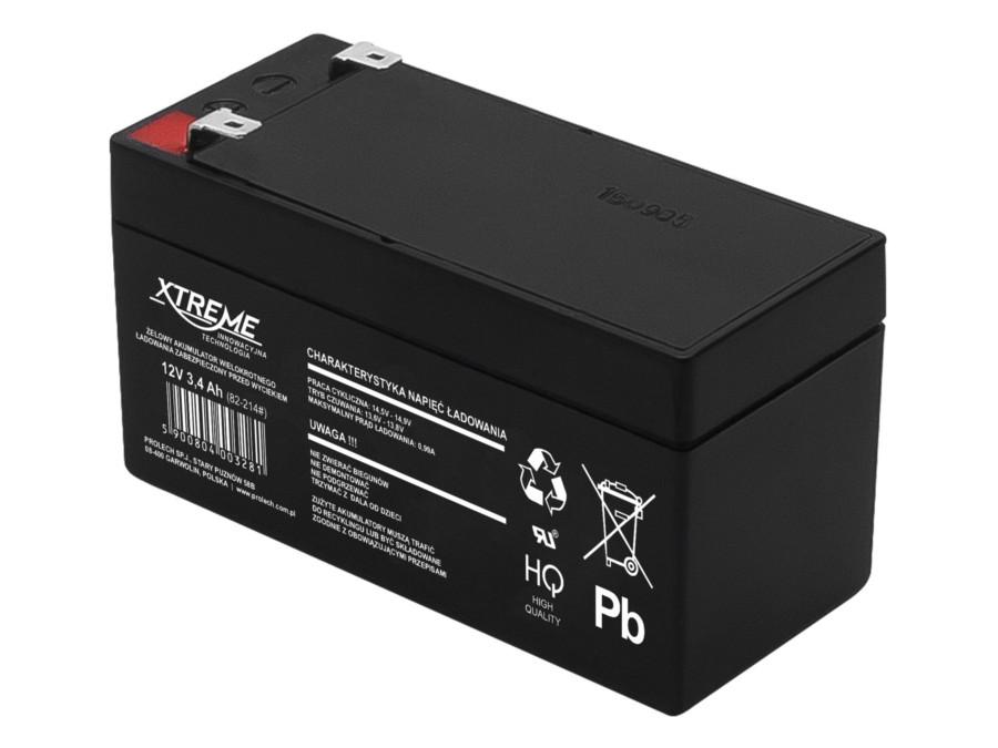 Xtreme 12V 3.4Ah Rechargeable AGM Gel Battery Maintenance Free Leakproof UPS Alarm Backup Golf Cart Ride On