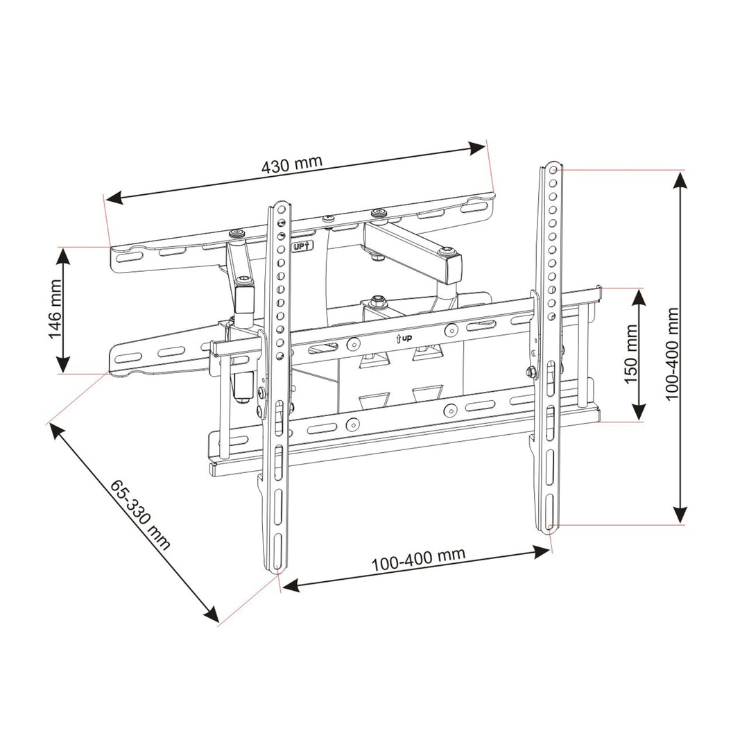 LCD/LED 23-60" 45kg ADUX150 ART LCD/LED bracket with vertical and horizontal adjustment
