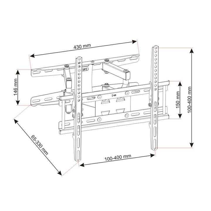 LCD/LED 23-60" 45kg ADUX150 ART LCD/LED bracket with vertical and horizontal adjustment