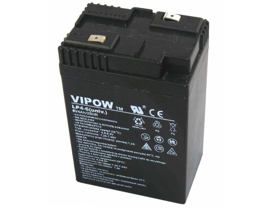 Vipow gel battery, maintenance free, long life, 6V 4Ah, BAT0204