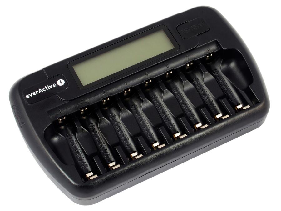 EverActive AAi AAA battery charger, 8 channels, LCD display, NC-800