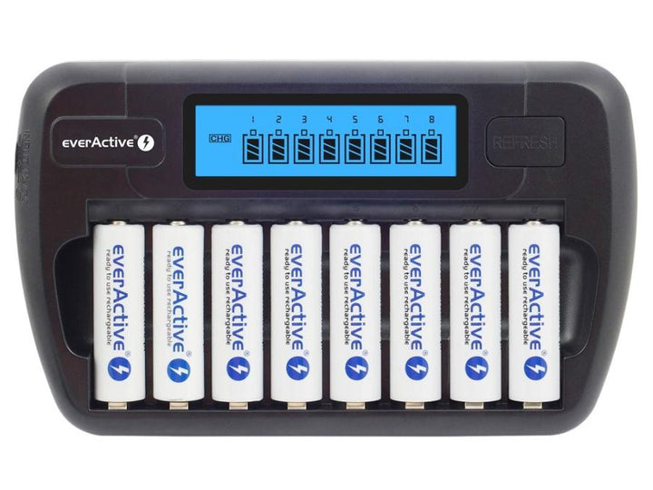 EverActive AAi AAA battery charger, 8 channels, LCD display, NC-800