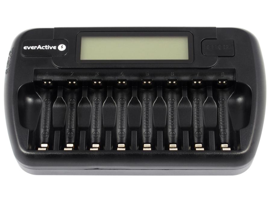 EverActive AAi AAA battery charger, 8 channels, LCD display, NC-800