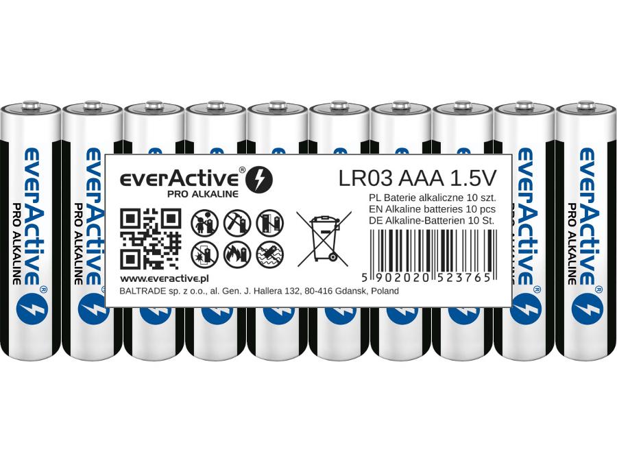Alkalic batteries everActive LR03 AAA Set of 10 batteries