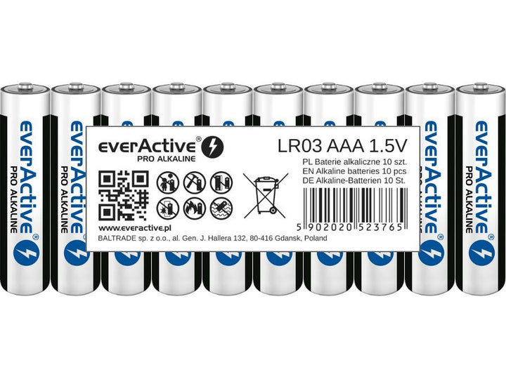 Alkalic batteries everActive LR03 AAA Set of 10 batteries