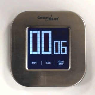 Greenblue GB524 Digital Magnetic Timer- Silver Countdown Stopwatch Magnet Back