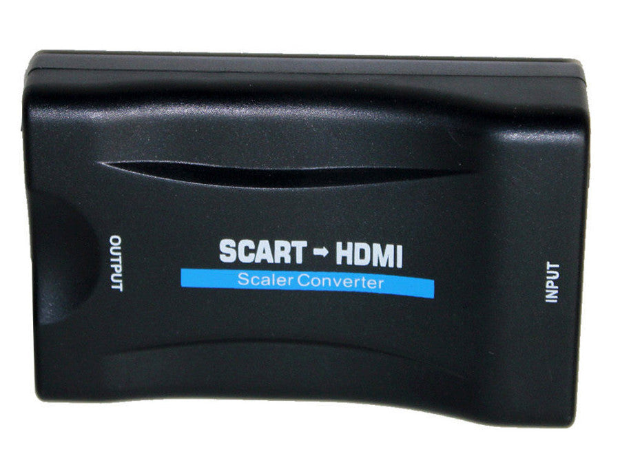 The SCART-to-HDMI converter is a universal converter that converts an analog SCART input to a digital HDMI output (up to 1080p at 60 Hz).