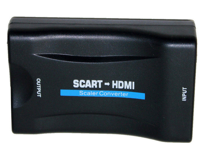 The SCART-to-HDMI converter is a universal converter that converts an analog SCART input to a digital HDMI output (up to 1080p at 60 Hz).