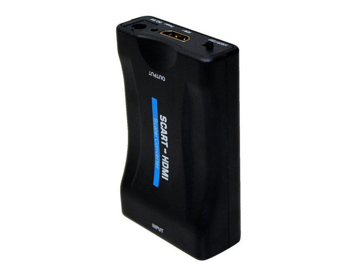 The SCART-to-HDMI converter is a universal converter that converts an analog SCART input to a digital HDMI output (up to 1080p at 60 Hz).