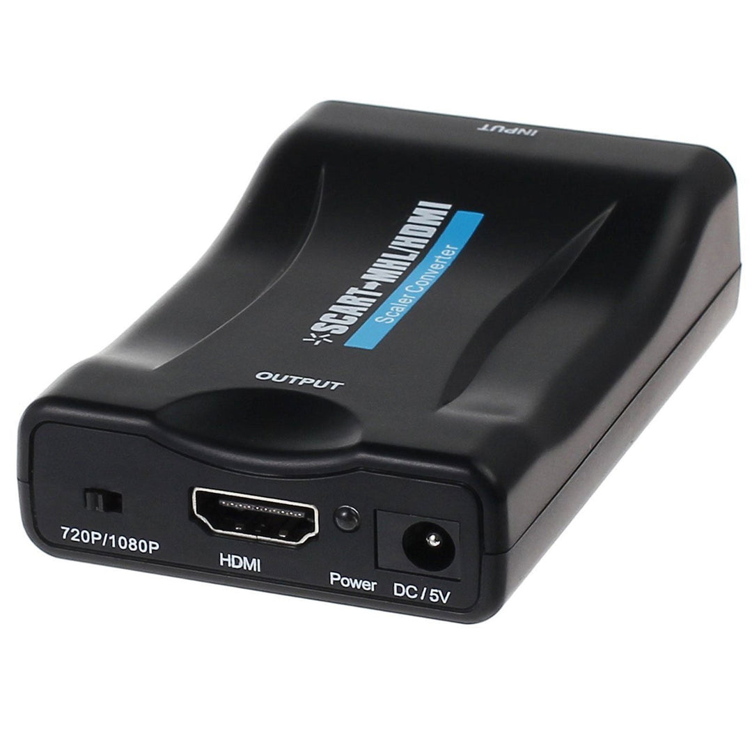 The SCART-to-HDMI converter is a universal converter that converts an analog SCART input to a digital HDMI output (up to 1080p at 60 Hz).