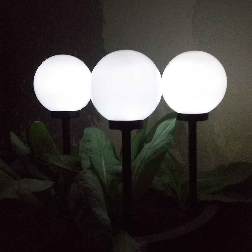 GreenBlue solar freestanding garden lamp, 20x20x53cm sphere, white LED, GB123