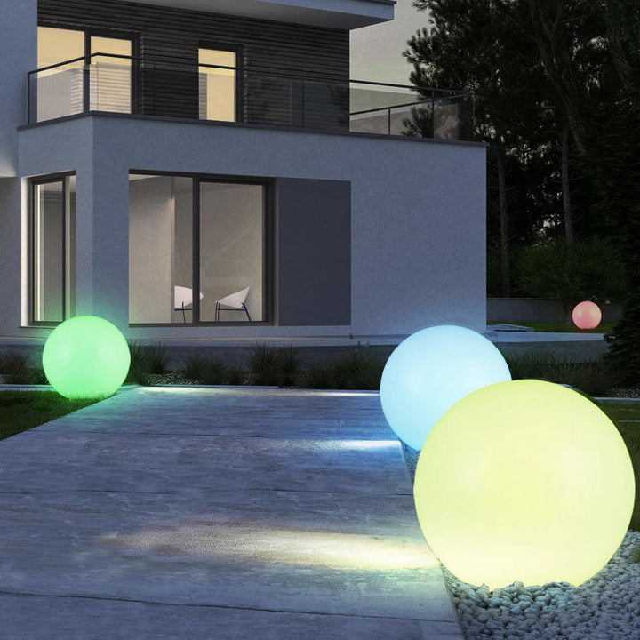 GreenBlue solar lamp, freestanding, garden, sphere 25x25x58cm, RGB LED, GB165