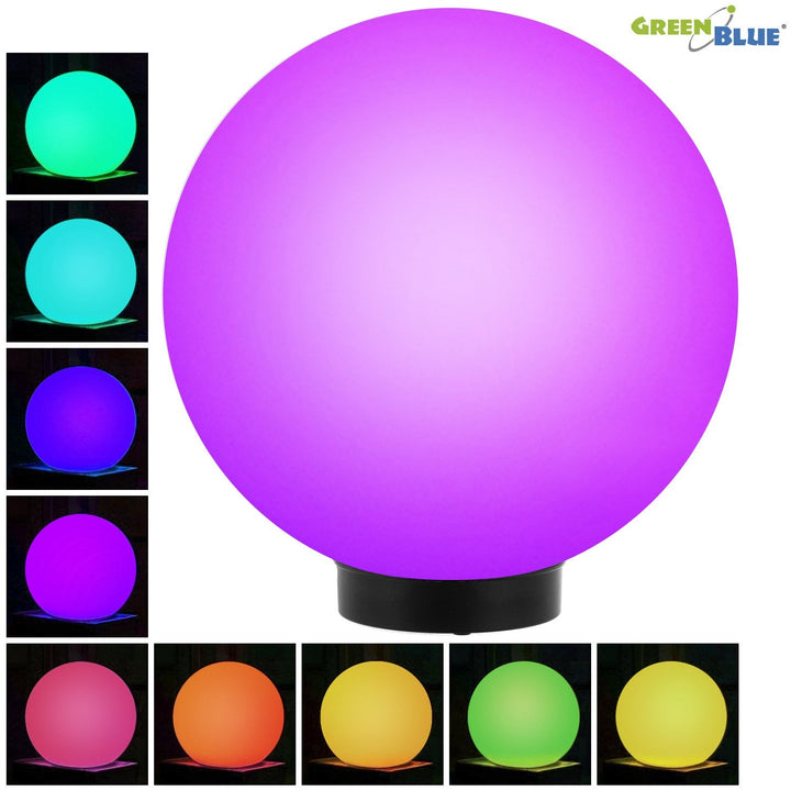 GreenBlue solar lamp, freestanding, garden, sphere 25x25x58cm, RGB LED, GB165