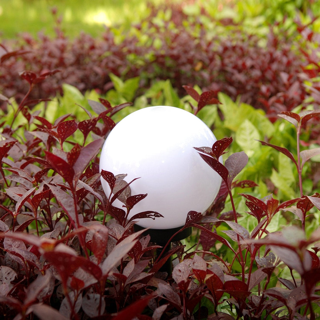 GB168 Solar Freestanding Garden Lamp – 30x30x63 cm Sphere, White LED