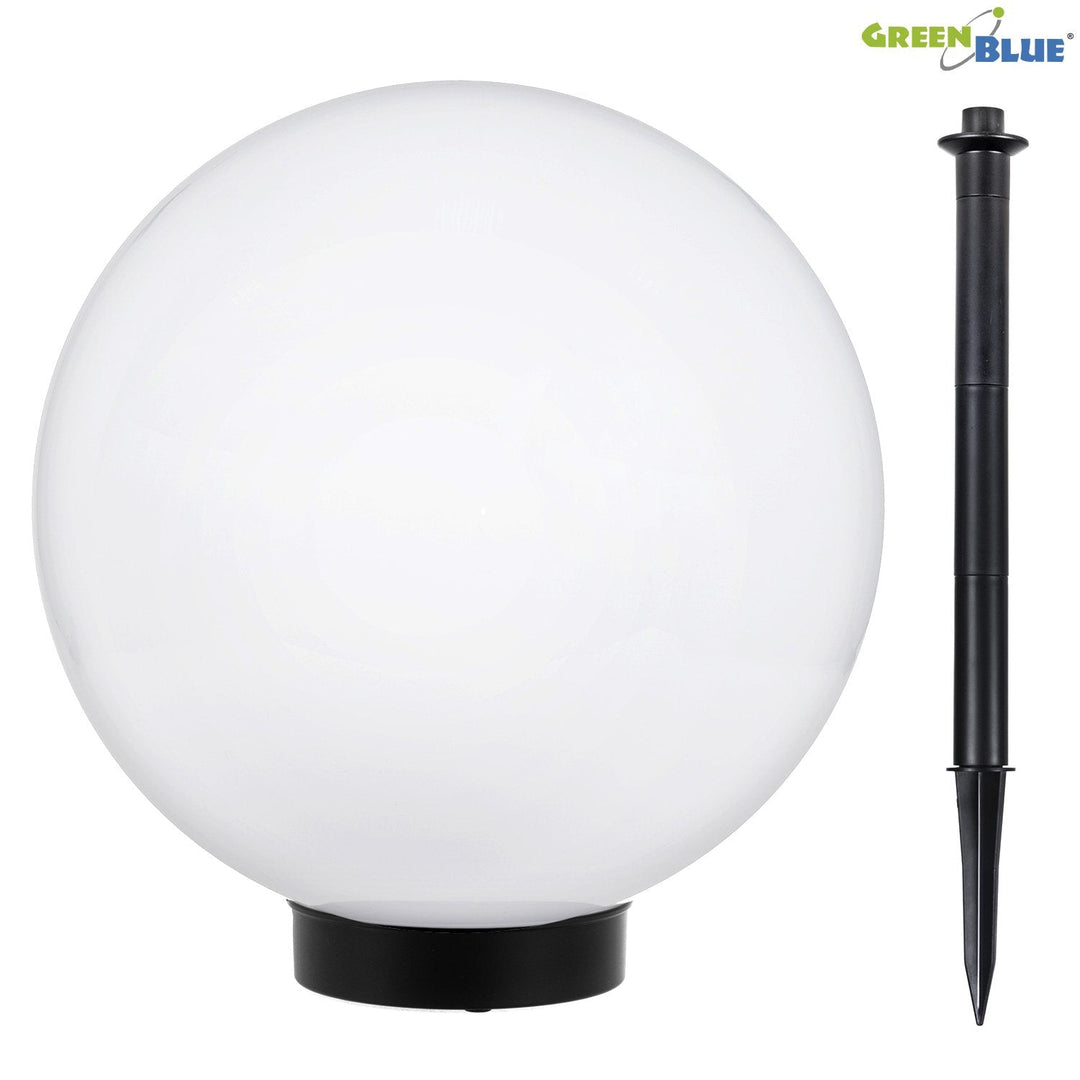 GB168 Solar Freestanding Garden Lamp – 30x30x63 cm Sphere, White LED