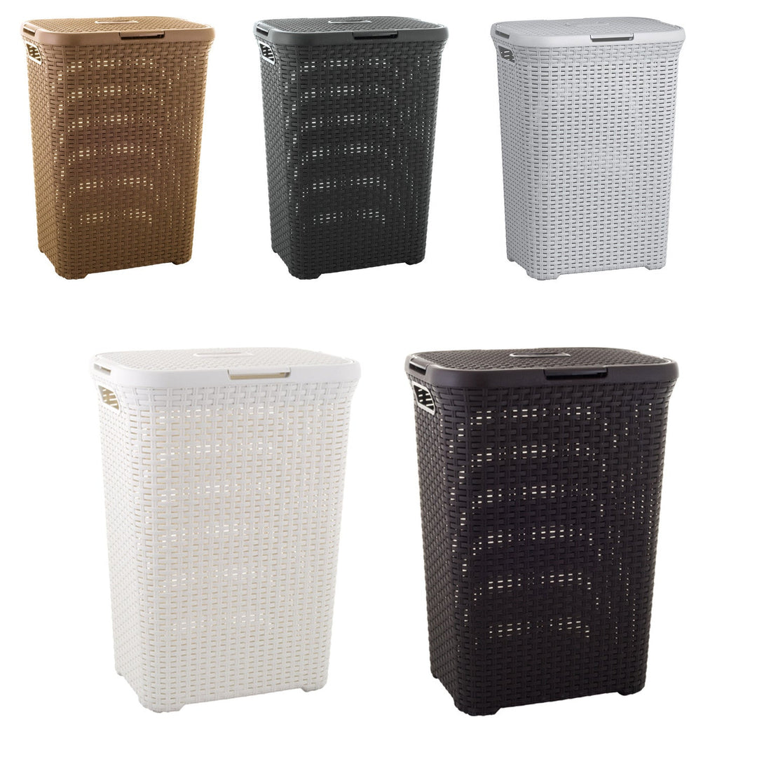Curver laundry basket, openwork design, 60L, light gray, Natural Style