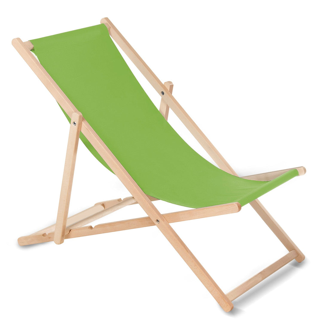 GreenBlue GB183 pea beech classic folding lounger offers comfort and style for outdoor relaxation. Crafted from quality beech wood, it's durable and easy to fold for convenient storage.