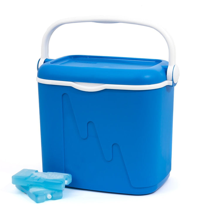 32L Portable Cooler with 2x Ice Pack Travel Picnic Beach Camping Freezer Blocks Refirgerator Handle Loc