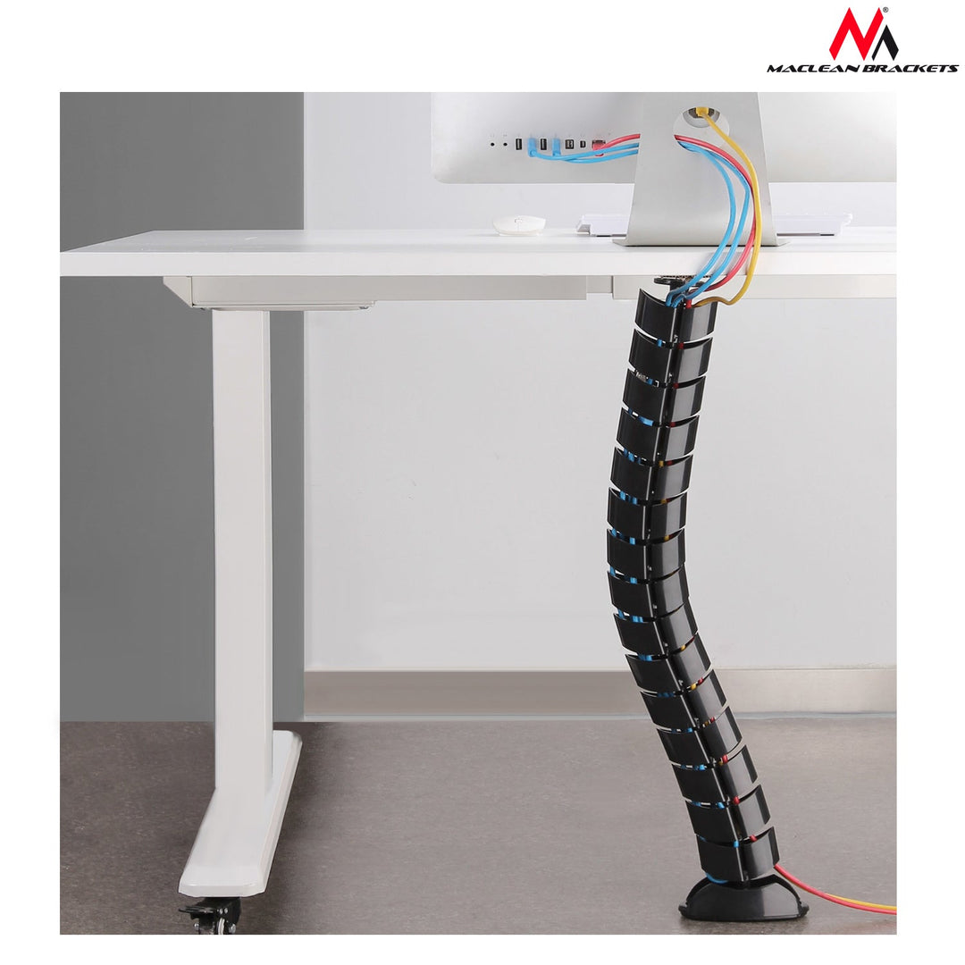 Maclean MC-768 B Cable Organizer Cable Management Cable For Desk With Long Regulation