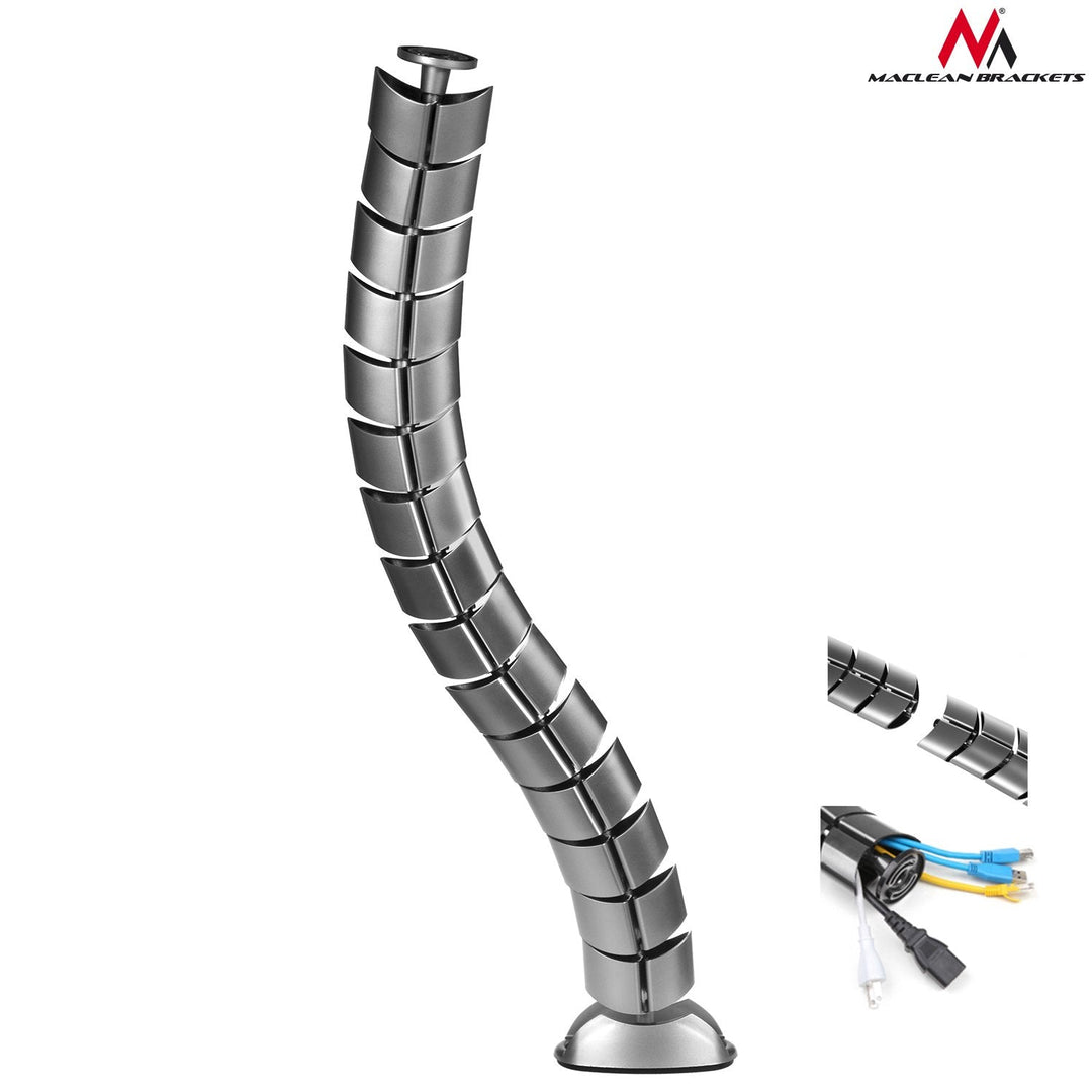 Maclean MC-768 Organizer Cable cover S for office, desk Silver 75cm