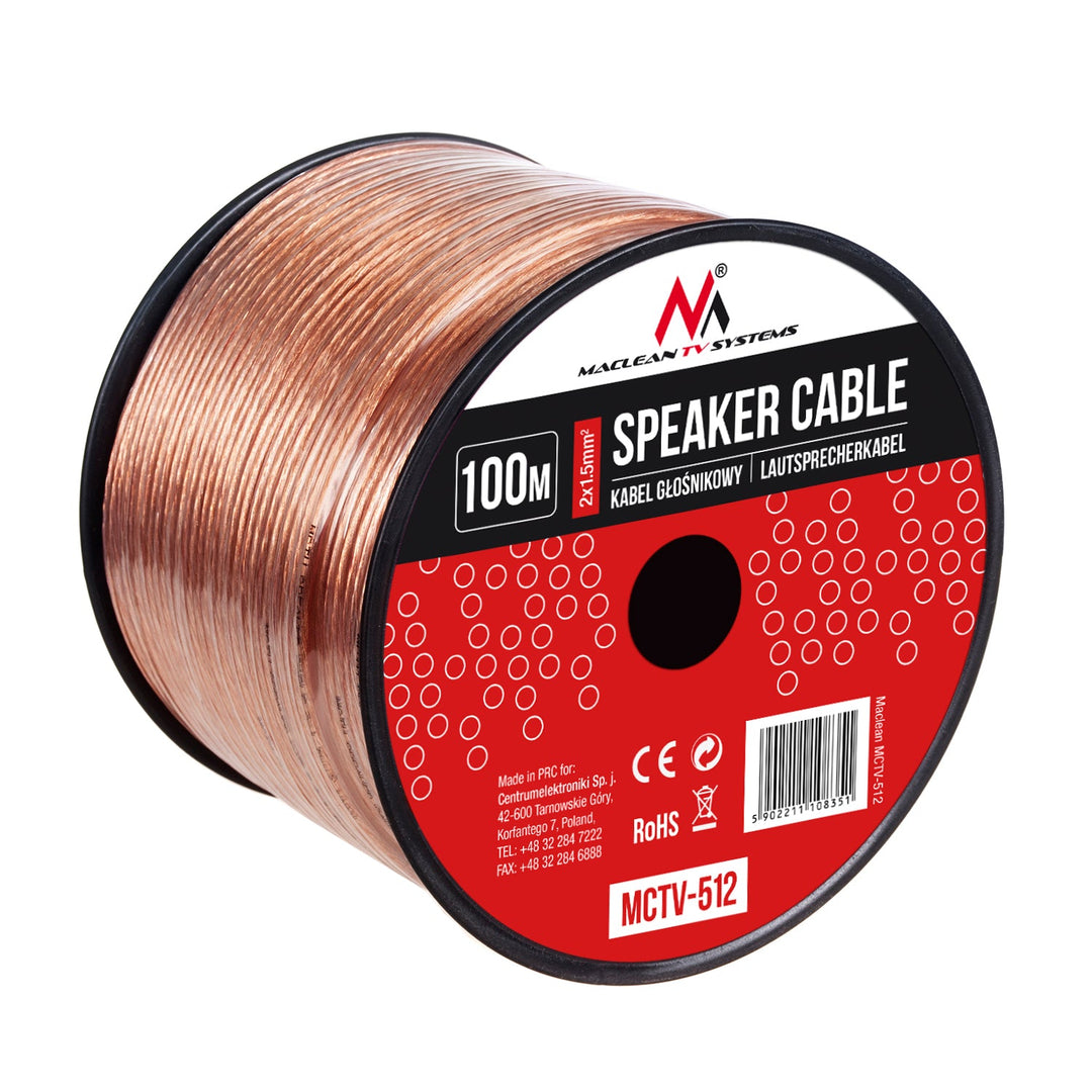 Maclean MCTV-510/1/2 2*1.5mm2 / 48*0.20CCA 3,5*7,0mm TRANSPARENT PVC 25/50/100m