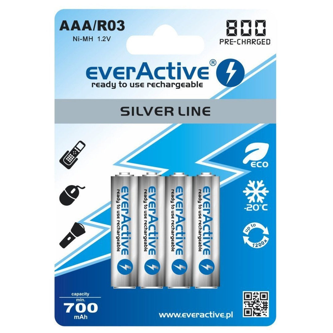 4x everActive R03 / AAA 800mAh batteries high quality