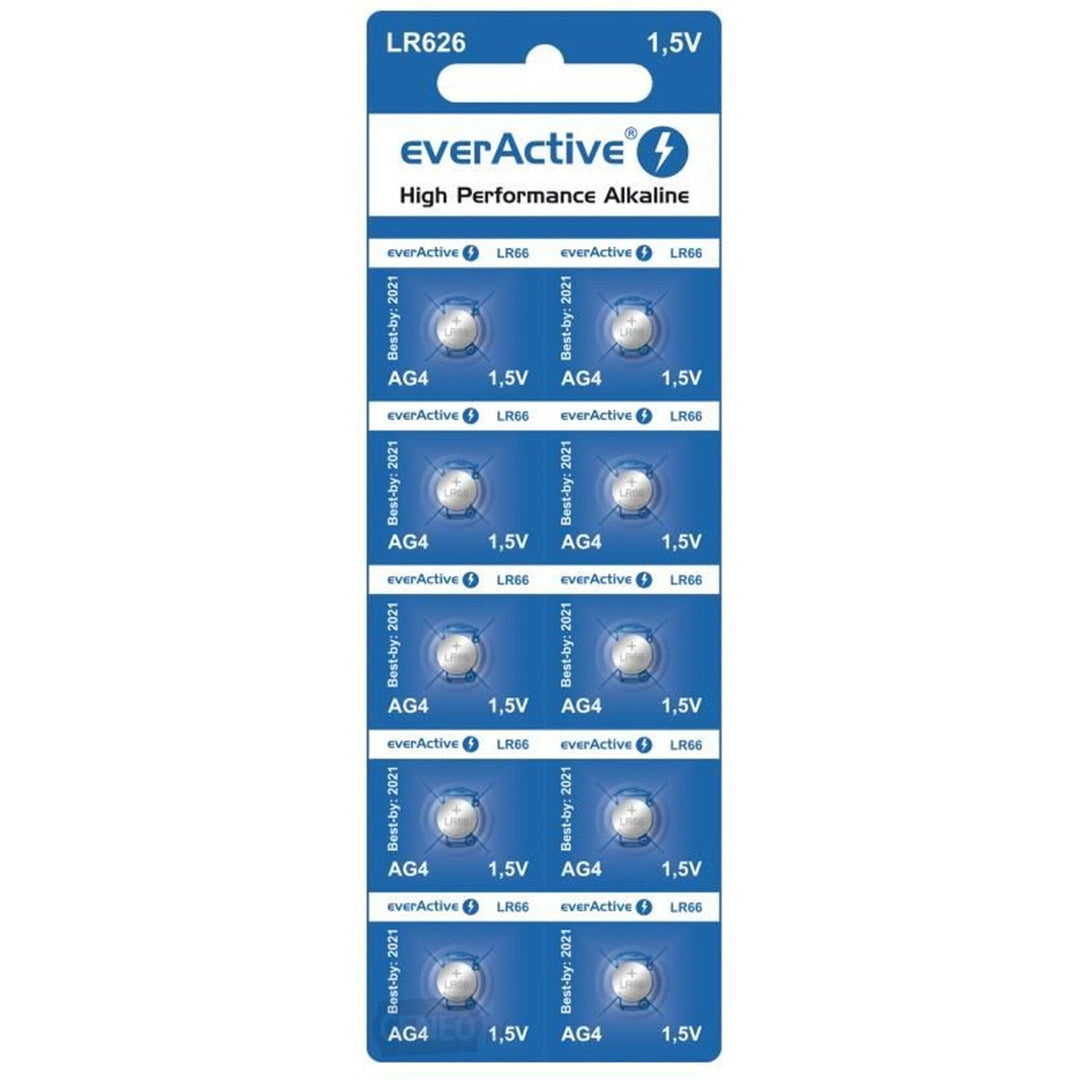 10x in blister battery AG4 G4 LR626 LR66 BL166 everActive