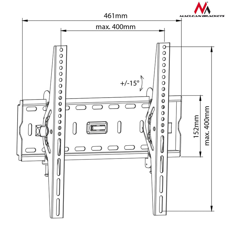 Maclean MC-778 TV Wall Mount Bracket Universal Holder 26" -65" 45kg VESA LCD LED Plasma