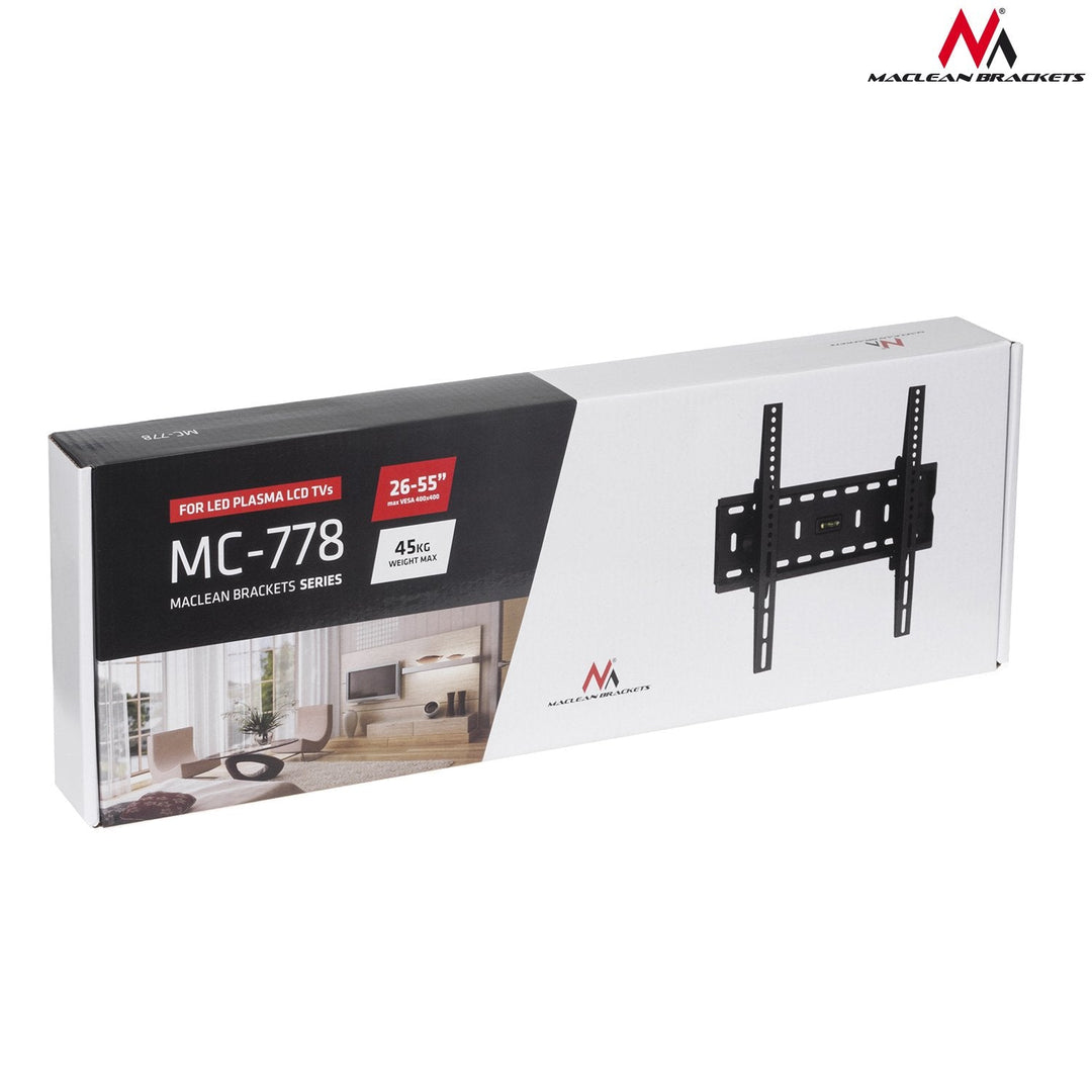 Maclean MC-778 TV Wall Mount Bracket Universal Holder 26" -65" 45kg VESA LCD LED Plasma