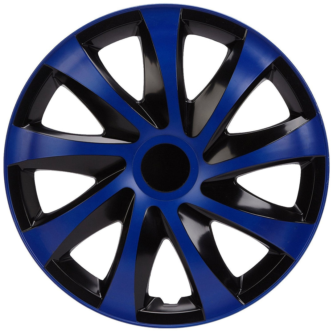 NRM Draco CS 16" Universal Hubcaps Wheel Covers Trims Dark Navy Blue Black Glossy Matt 4x 16" Cover 4-Piece Set