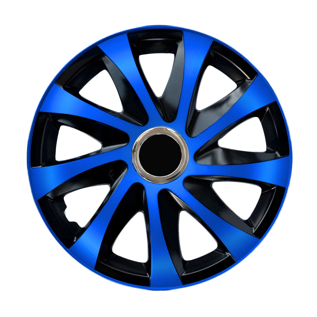 15'' Hubcaps NRM Drift Extra Black&Blue - Set of 4 - Wheel Trims Covers - Super Resistant