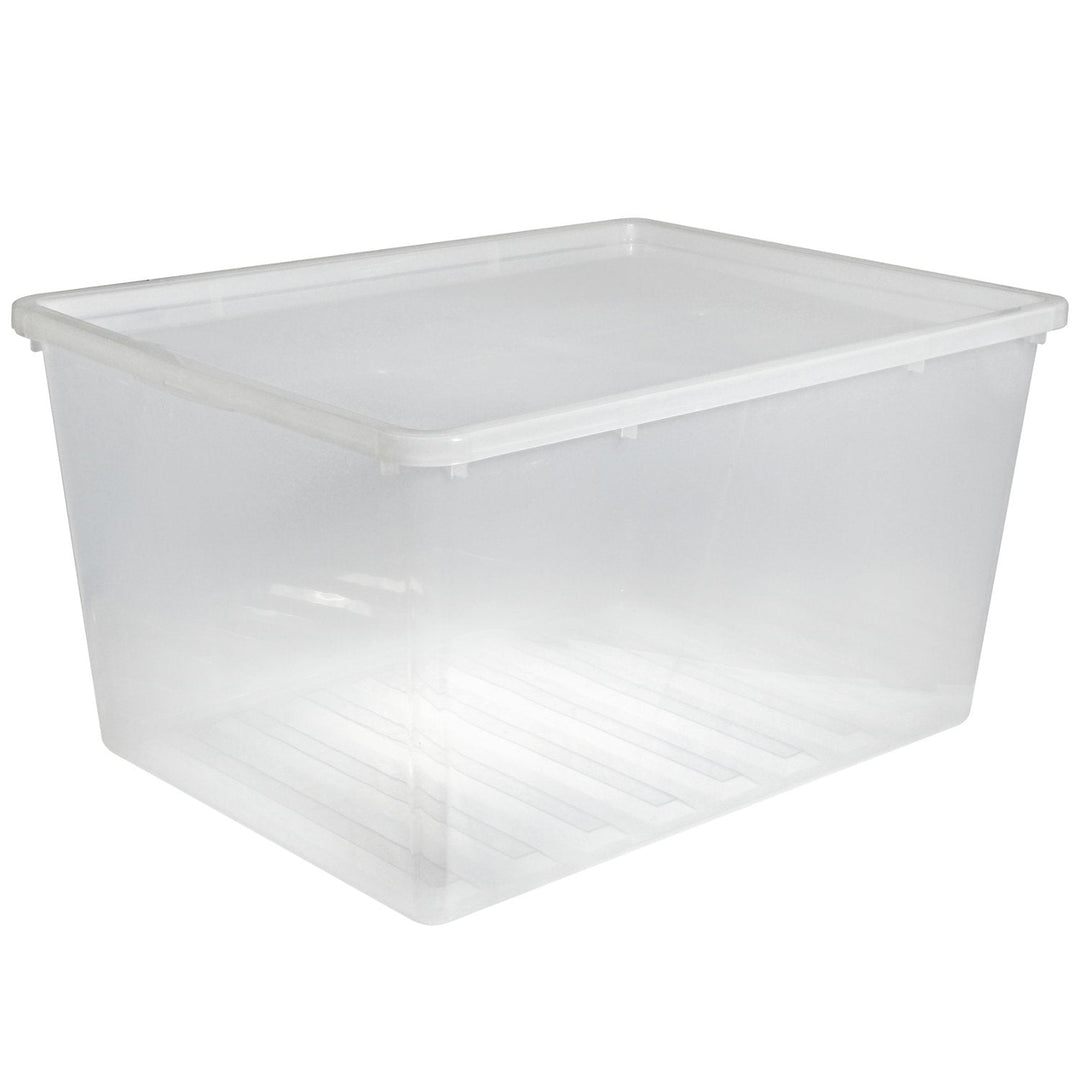 Plast Team 22880800 Basic Transparent Storage Container with Lid 130L