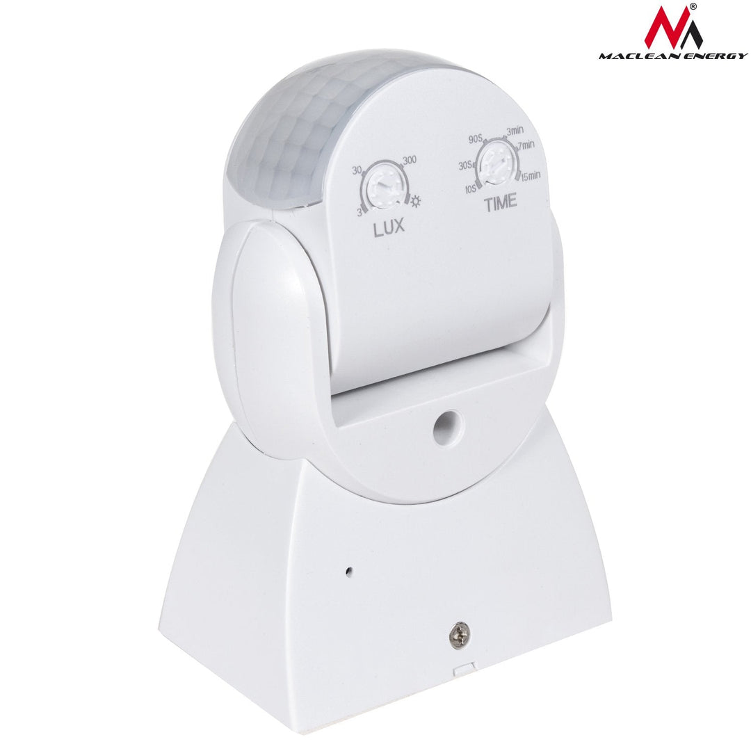 Infrared Motion Detector PIR Modern Range 12m Color White IP65 Maclean Energy MCE201W