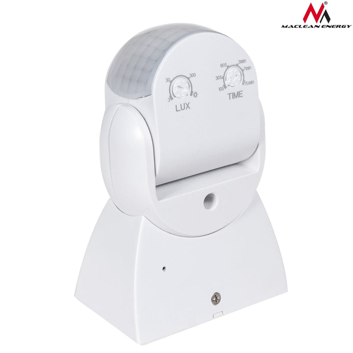 Infrared Motion Detector PIR Modern Range 12m Color White IP65 Maclean Energy MCE201W
