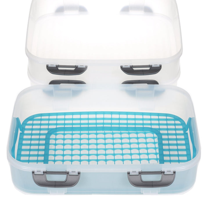 Food Container 3 Tray Removable Storage Mix Random Colour Lid Foldable Handle