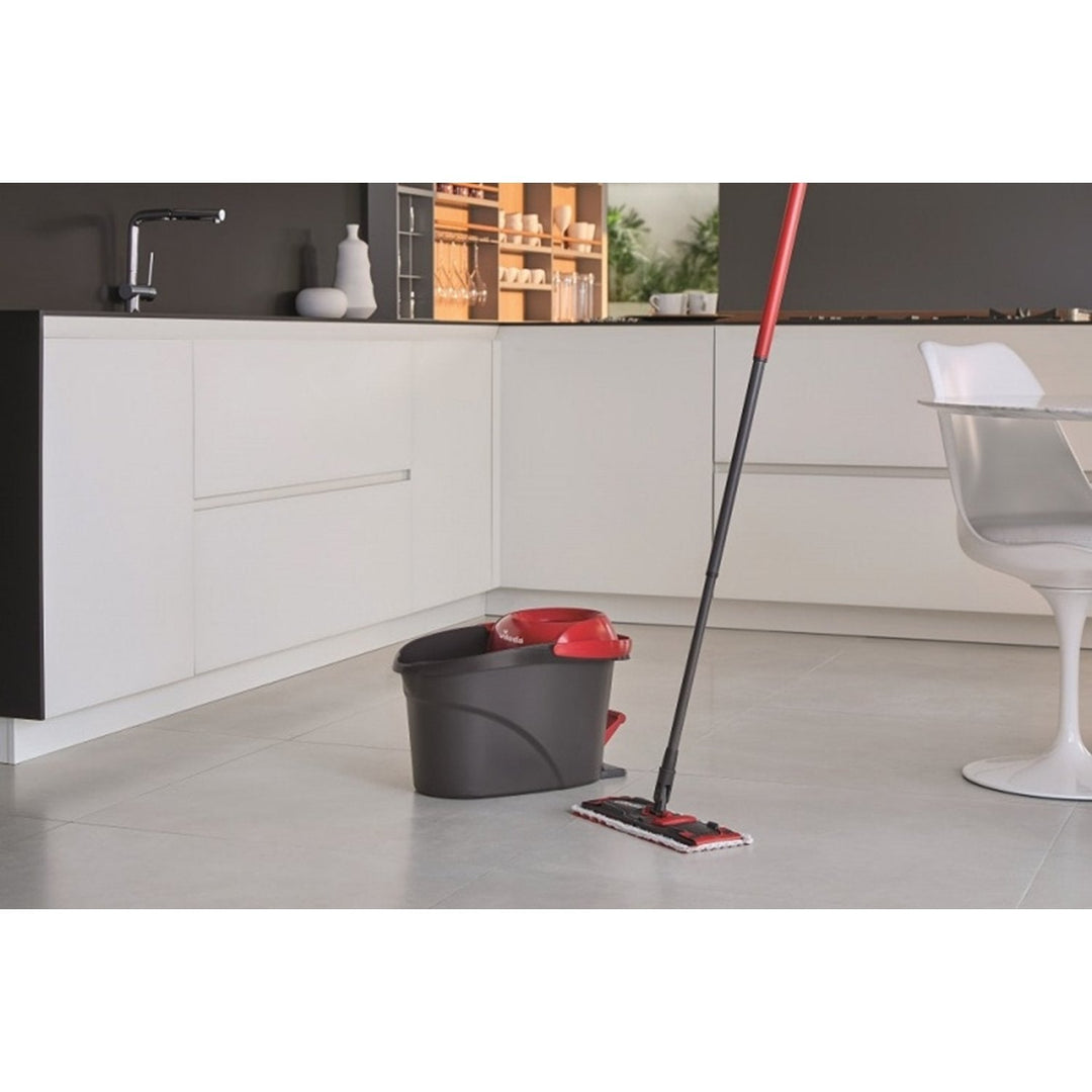 Vileda 163425 Vileda Ultramat Turbo Flat Mop Bucket Set Microfibre Head Clening Floor 2in1