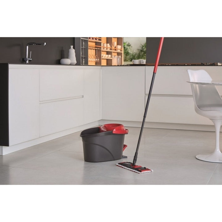 Vileda 163425 Vileda Ultramat Turbo Flat Mop Bucket Set Microfibre Head Clening Floor 2in1