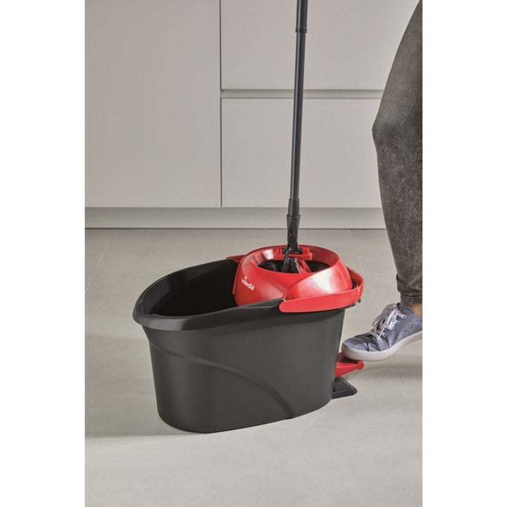 Vileda 163425 Vileda Ultramat Turbo Flat Mop Bucket Set Microfibre Head Clening Floor 2in1