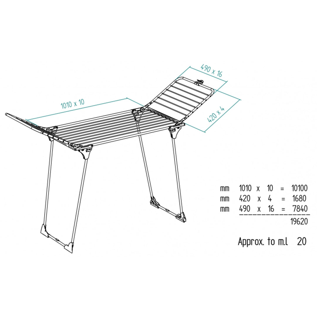 Vileda King standing clothes dryer with thick aluminum lines