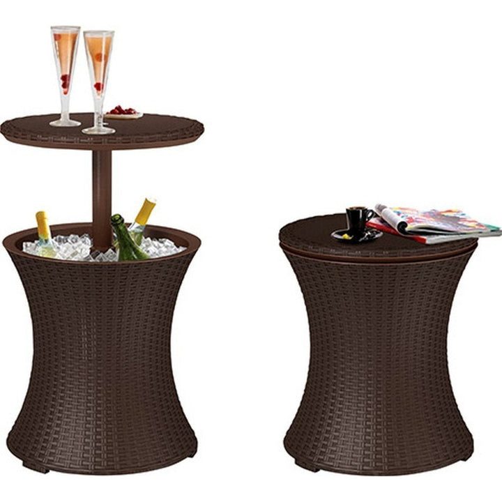 Keter Cool Bar Rattan Brown Foldable and Portable Ice Cooling Bucket