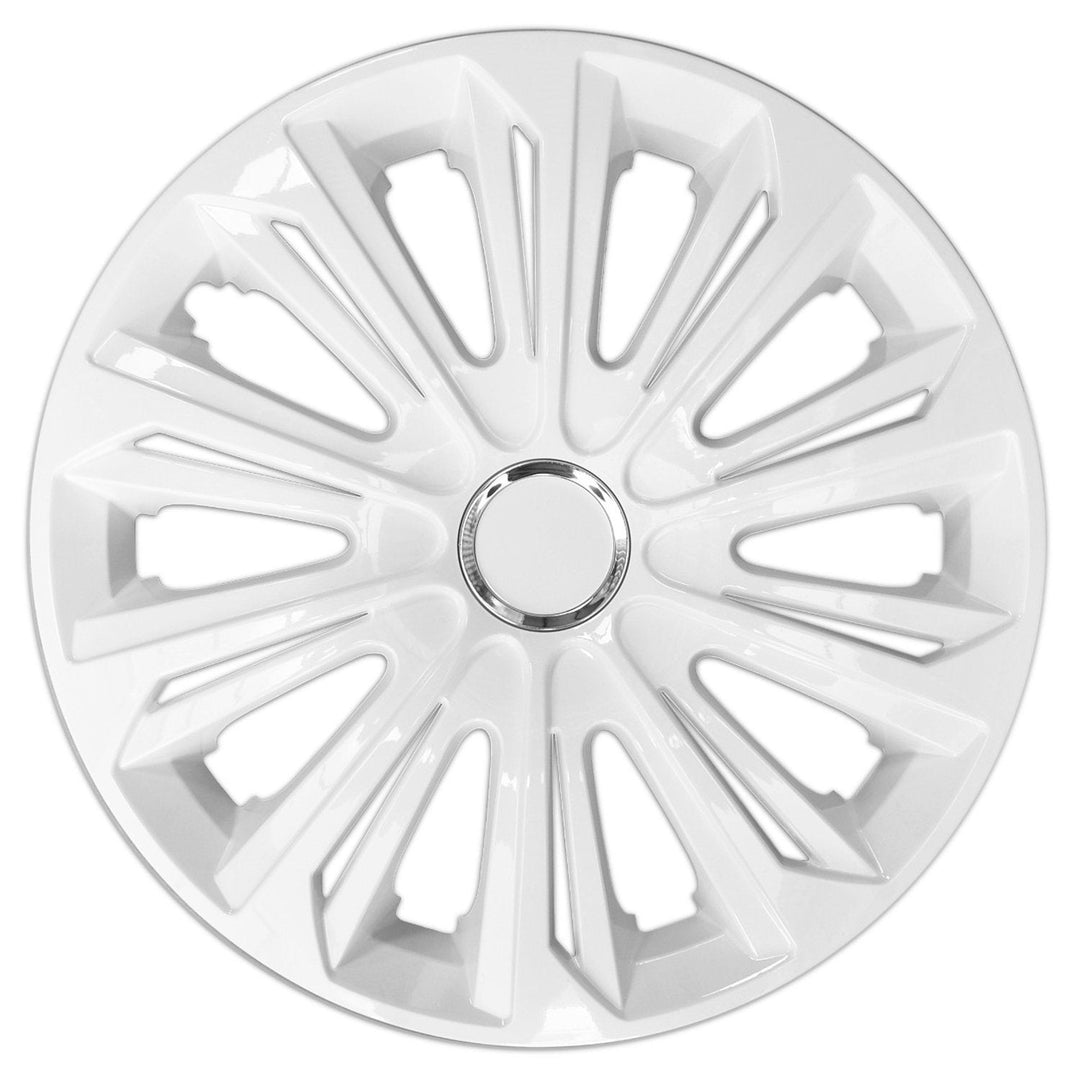 Universal hubcaps 14" NRM STRONG white lacquered 4 pieces