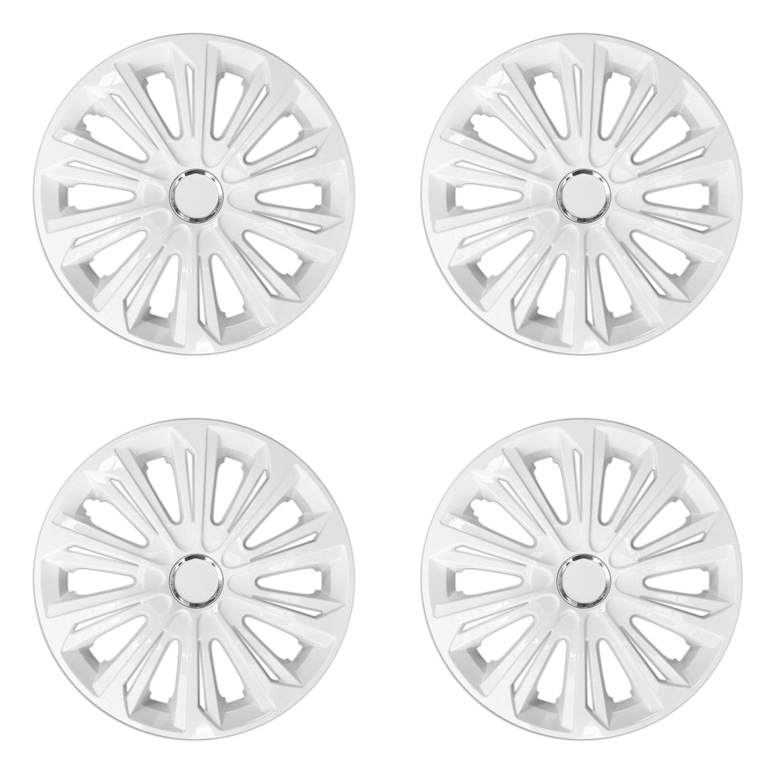 NRM STRONG white lacquered 15" universal hubcaps 4 pieces
