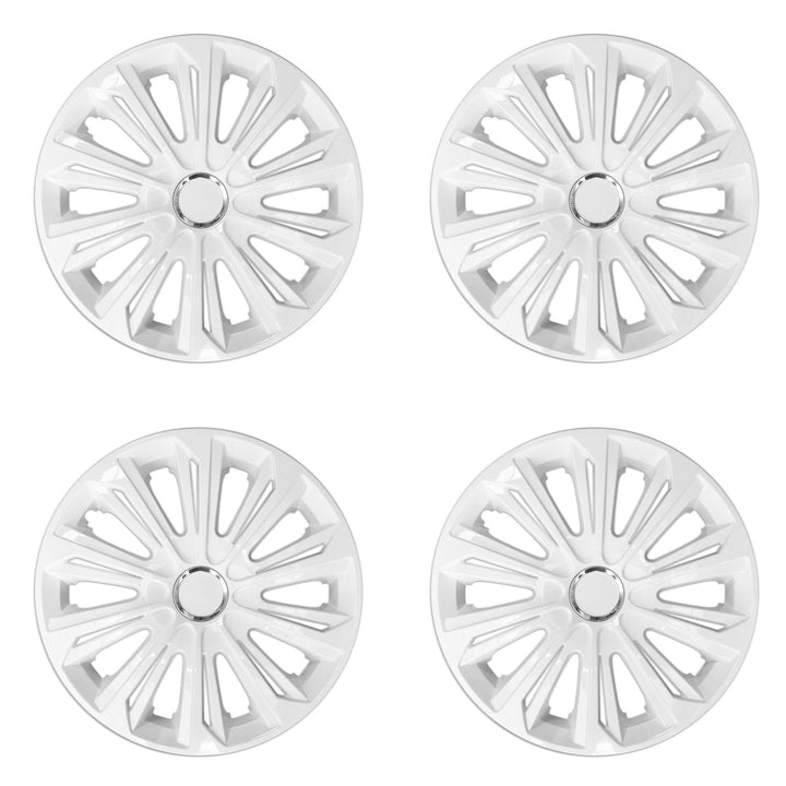 NRM STRONG white lacquered 15" universal hubcaps 4 pieces