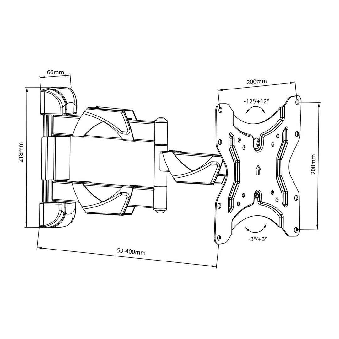 Maclean MC-742 TV Wall Mount Bracket Holder Universal 13'' - 55" 25kg VESA Adjustable LED LCD Plasma