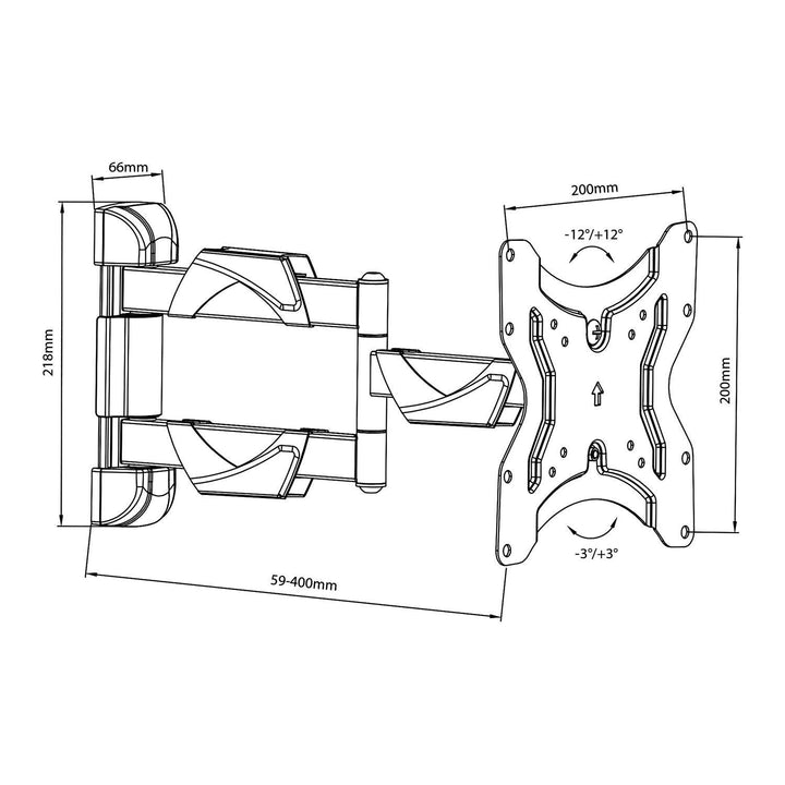 Maclean MC-742 TV Wall Mount Bracket Holder Universal 13'' - 55" 25kg VESA Adjustable LED LCD Plasma