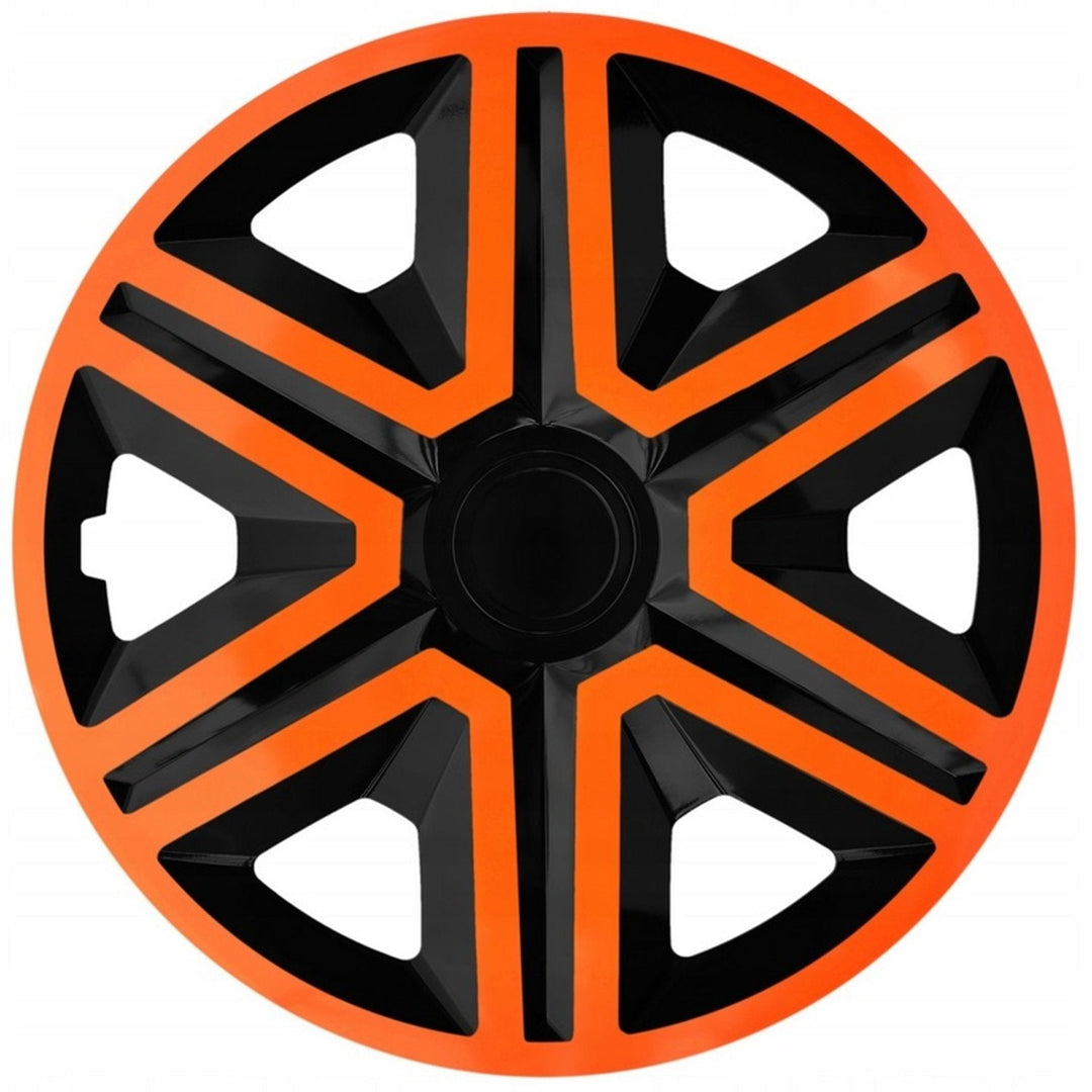 NRM 15" Wheel Covers Hubcaps Universal 4 PCS Black Orange ABS Weather Resistant Durable
