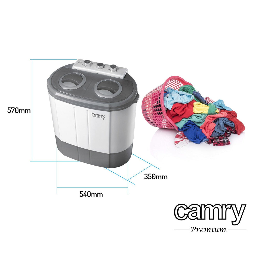 Camry CR 8052 Portable Spin Washing Machine 3kg with Two Separate Chambers